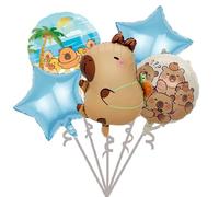 Capybara Globo de papel de aluminio 5PCS Anime Party Decoration Boys Girls Birthday Party Theme Party Kids Party Decoration Balloon Birthday Party Wedding Festival Balloon