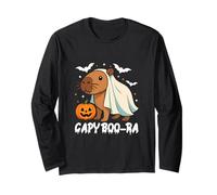 Capybara Halloween lindo disfraz de fantasma CapyBOO-ra Manga Larga