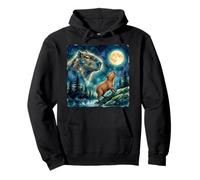 Capybara Howling at The Moon Night Sky Animal Art Sudadera con Capucha