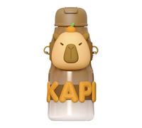 Capybara Insulated Mug - Stainless Steel Thermal Drink Bottle, Cartoon Animal Design Travel Cup, Hot Cold Beverage Container With Secure Lid, Hydration Gear For School Outdoor Sports And Trips