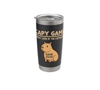 Capybara Juego Reto - ¡No mires al carpincho o Game Over! Vaso térmico de acero inoxidable de doble pared