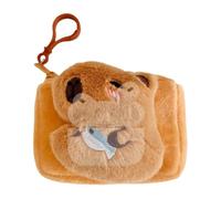Capybara Keyring - Elegante soporte de moneda de terciopelo, Mini felpa | Bolsa con cremallera animal, bolsa de accesorios compactos, bolsillo listo para llevar, Encantadora pequeña pieza de