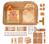 Capybara Lápiz Case - Linda bolsa de almacenamiento de papelería Kit de suministro portátil de portátiles | Material ligero de soporte duradero de varios compartimentos, diversión de aprendizaje de