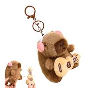 Capybara - Llavero de peluche delicado, capibara súper suave, colgante de figura de animal de dibujos animados | Llavero con colgante de Capybarra de dibujos animados para llaves de coche, mochilas