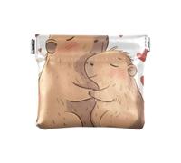 Capybara Love Squeeze - Monedero de piel sintética con bolsillo para monedas, para mujeres, niñas y hombres