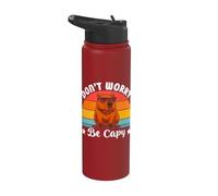 Capybara Lover Art Hombres Mujeres Niños Niñas Don´t Worry be Capy Stainless Steel Insulated Water Bottle