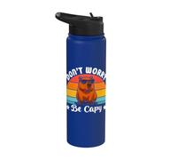 Capybara Lover Art Hombres Mujeres Niños Niñas Don´t Worry be Capy Stainless Steel Insulated Water Bottle