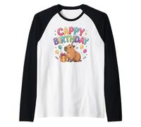 Capybara Lovers Birthday Cappy Happy Birthday Party Camiseta Manga Raglan