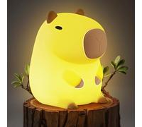 Capybara - Luz nocturna para niños, bonita lámpara de silicona para guardería, lámpara de noche regulable, suave al tacto, adorables lámparas de animales recargables, regalos Kawaii para decoración de
