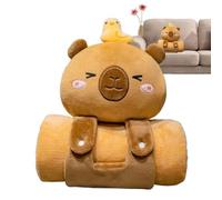 Capybara - Manta suave y portátil con forma de capibara para niños, para mayor comodidad, manta de cama multiusos y almohada de viaje para oficina, escuela, camping, viajes, 50.40 pulgadas