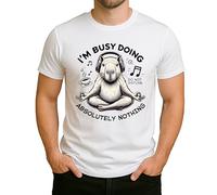 Capybara meditando - Divertido Do Not Disturb Meme, I'm Busy Doing Absolutely Nothing Frase, Chill Humor, Idea de Regalo Camiseta Hombre, Blanco, 3XL