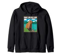 Capybara Meme Retro Río Animal Humor Ok I Pull Up Cita Sudadera con Capucha