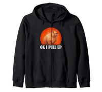 Capybara Meme Retro Río Animal Humor Ok I Pull Up Cita Sudadera con Capucha