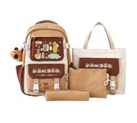 Capybara - Mochila escolar de 18.11 pulgadas, juego de nailon, mochila escolar de gran capacidad con estuche y bolsas de tutoría para niños, niñas, estudiantes, viajes, camping, compras, a