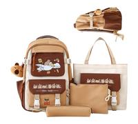 Capybara - Mochila escolar de 18.11 pulgadas, juego de nailon, mochila escolar de gran capacidad con estuche y bolsas de tutoría para niños, niñas, estudiantes, viajes, camping, compras, c