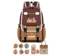 Capybara - Mochila escolar grande Oxford Capybara para hombro, impermeable, para adolescentes, estudiantes, jóvenes, niños, excursiones, cumpleaños, parque, viajes, guardería, oficina, B, Refer to