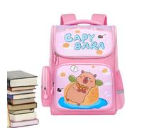 Capybara - Mochila infantil de dibujos animados, impermeable, de gran capacidad, con división, para niñas, escuela primaria, preescolar, jardín de infantes, viajes, compras, camping, rosa claro, Refer