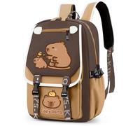 Capybara Mochila Mochila De Capibara De Gran Capacidad con Dibujos Animados, Mochila para niños mochila de animales , Mochila Escolar De Nailon Resistente a Manchas para Estudiantes, Bolsas - C