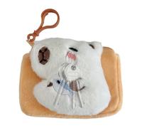 Capybara Mochila - Terciopelo de algodón 12 x 8,5 cm | Monedero | Mochila | Mochila | Bolsa escolar para niños | Bonita bolsa en forma de delfín para niños, viajes y uso diario, White, Consulte la