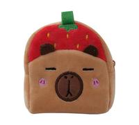 Capybara - Monedero de peluche pequeño y bonito bolso de animales | 9 x 10 x 5 cm bolsa de dinero de viaje suave para niñas y, accesorios de regalo encantadores, porta caramelos, rojo, ver descripción