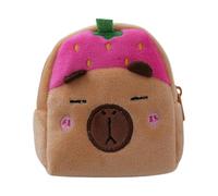 Capybara - Monedero de peluche pequeño y bonito bolso de animales | 9 x 10 x 5 cm bolsa de dinero de viaje suave para niñas y, accesorios de regalo encantadores, porta caramelos, rosa, ver descripción