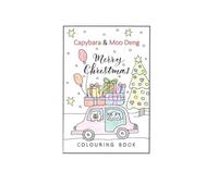 Capybara & Moo Deng Christmas Coloring Book: 24 Hand-Drawn Holiday and Winter Scenes for Kids Ages 4-8 | Cute Capybara and Moo Deng Coloring Pages in A5 Format (Capybara Coloring Book Series)