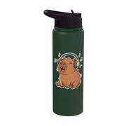 Capybara Music Lover Niños Mujeres Hombres Niños Niñas Lindo Capibara Stainless Steel Insulated Water Bottle