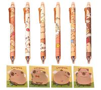 Capybara Neutral Pen Y 4 Piezas Capybara Capybara Note Notes, Papelería Animal De Dibujos Animados, Linda Pluma De Prensa, Suministros Escolares.