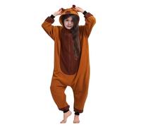Capybara Onesie Kids Cartoon Capybara Pajamas con capó Fluffy Lindo Disfraz de Halloween para Fiestas temáticas Casa Casual Ropa de 110 cm