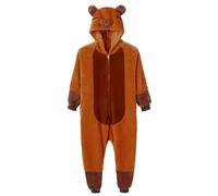 Capybara Onesie Pijamas de capibara cálidos de dibujos animados para adultos con capucha Pijamas lindos y esponjosos para fiestas temáticas, ropa informal para el hogar, disfraz, mono, adulto