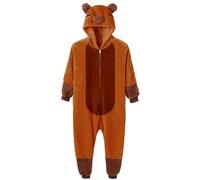 Capybara Onesie Pijamas de Capibara cálidos de Dibujos Animados para Adultos con Capucha Pijamas Lindos y esponjosos para Fiestas temáticas, Ropa Informal para el hogar, Disfraz, Mono, Adulto