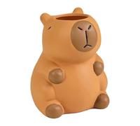 Capybara Pen Holder, Pen Storage, Pvc Material Compact Space Saving Portable Sturdy Build Portable Lightweight Versatile, Animal Stationery Holder for Home Desk Students, 3.54x3.54x4.33inches, Brown