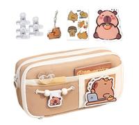 Capybara Pen Pouch Large-capacity Pencil Case Cute Capybara School Supplies Zippered Stationery Organizer Wide-opening Pen Pouch Animal-themed Pencil Case Capybara Stationery Bag Cute Pencil Organizer