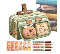Capybara Pencil Case, Cute Pencil Pouch, Large Capacity Pencil Case, Quirky Pencil Pouch, Capybara Print Pencil Case, Multi-Layer Pencil Pouch, Pen Holder Case, Office Supplies Storage, Teen Girls