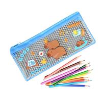Capybara Pencil Case - PVC Transparent bust, soporte con cremallera | 7,5x8,5 cm Benera con diseño resistente a arañazos de polvo, carga de papelería animal para el mostrador escolar, mochila de viaje