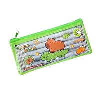 Capybara Pencil Case - PVC Transparent bust, soporte con cremallera | 7,5x8,5 cm Benera con diseño resistente a arañazos de polvo, carga de papelería animal para el mostrador escolar, mochila de viaje