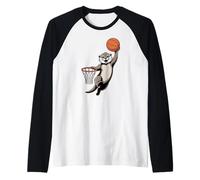 Capybara Playing Sports Wild Animal Rodents Basketball Camiseta Manga Raglan