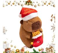 Capybara Plush - Capybara Christmas Doll | Huggable Stuffed Dolls Hold Boots | Adorable Animal Soft Home Toy Decor For Birthday Holiday Car Bedroom Sofa Office Party Living Room Study Travel Daycare