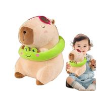 Capybara Plush, Capybara Plush Toy | Linda Capybara con anillos de natación de rana juguetes de peluche,Peluche relleno de dibujos animados suave y adorable para sala de estar, dormitorio, dormitorio