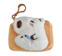 Capybara Plush Purse, Adorable Animal Coin Wallet, Soft Small Bag with Strap, Lindo Plush Pendant for Keys, Earphone Storage, Stylish Casual Accessory for Kids and Adults, Se référer au