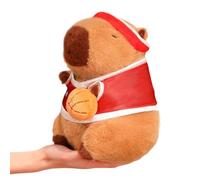 Capybara Plush Toy, Cute Soft Cartoon Doll, 23cm Stuffed Capybara Wearing Basketball Uniform for Kids, Girls, and Collectors, Adorable Decorative Soft Toy for Nursery, Cars, Tables, Homes, Offices