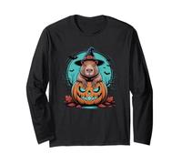 Capybara Pumpkin Fall Season Spooky Outfit Manga Larga