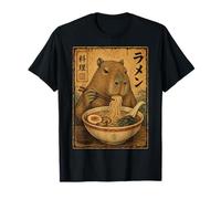 Capybara Ramen Noodles Ukiyo-e Japanese Art Poster Camiseta