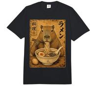 Capybara Ramen Noodles Ukiyo-e Japanese Art Poster Comfort Colors Adult Heavyweight T-Shirt