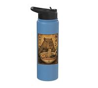 Capybara Ramen Noodles Ukiyo-e Japanese Art Poster Stainless Steel Insulated Water Bottle