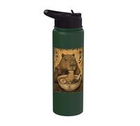 Capybara Ramen Noodles Ukiyo-e Japanese Art Poster Stainless Steel Insulated Water Bottle
