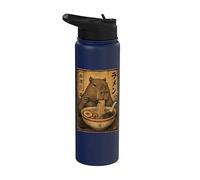Capybara Ramen Noodles Ukiyo-e Japanese Art Poster Stainless Steel Insulated Water Bottle