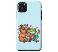 Capybara Rana Hippie Animales Rainbow Boba Tea Carcasa para iPhone 11 Pro MAX