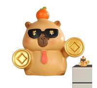 Capybara Resin Figurine - Miniature Animal Garden Accessory, 1.18x1.18x1.97 Inches Cute Tiny Desk Capybara, Detailed Crafting, Collectible Display, Decor Accent for Shelves, Fairy Garden Scenes