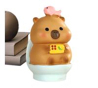 Capybara Resin Figurine - Miniature Animal Garden Accessory, 1.18x1.18x1.97 Inches Cute Tiny Desk Capybara, Detailed Crafting, Collectible Display, Decor Accent for Shelves, Fairy Garden Scenes